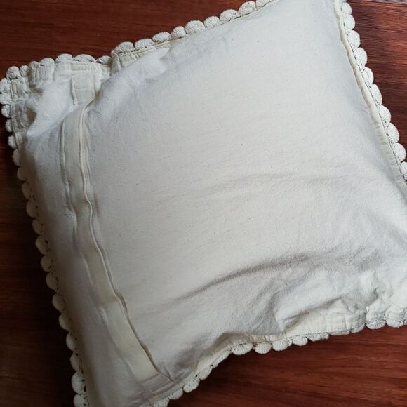 Crocheted Bohemian Vibe Off-While Buckwheat-filled Orthopedic Decorative Pillow - Picture 3 of 5